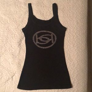 Bebe Logo Black Tank Top